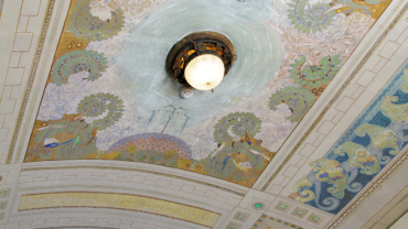 Atrium ceiling decorated by Domenico Pasi