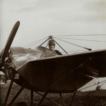 Francesco aboard a Nieuport IV