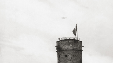 Uno scatto del Castello del Buonconsiglio di Trento durante il Raid Baracca 1921