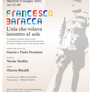 “Francesco Baracca – l’ala che volava incontro al sole” andrà in scena al Teatro Rossini nella serata di martedì 9 maggio 2023